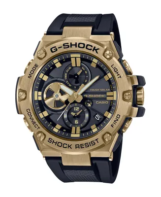 G-Shock Men's Gold-Tone and Black Resin Strap Watch 53.8mm GSTB100GB1A9 - Black and Gold