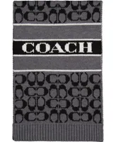 Coach Women's Signature Logo Wool-Blend Rib Knit Scarf