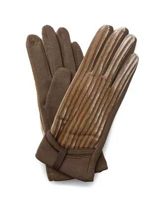 Marcus Adler Women's Bow Velvet Touchscreen Gloves