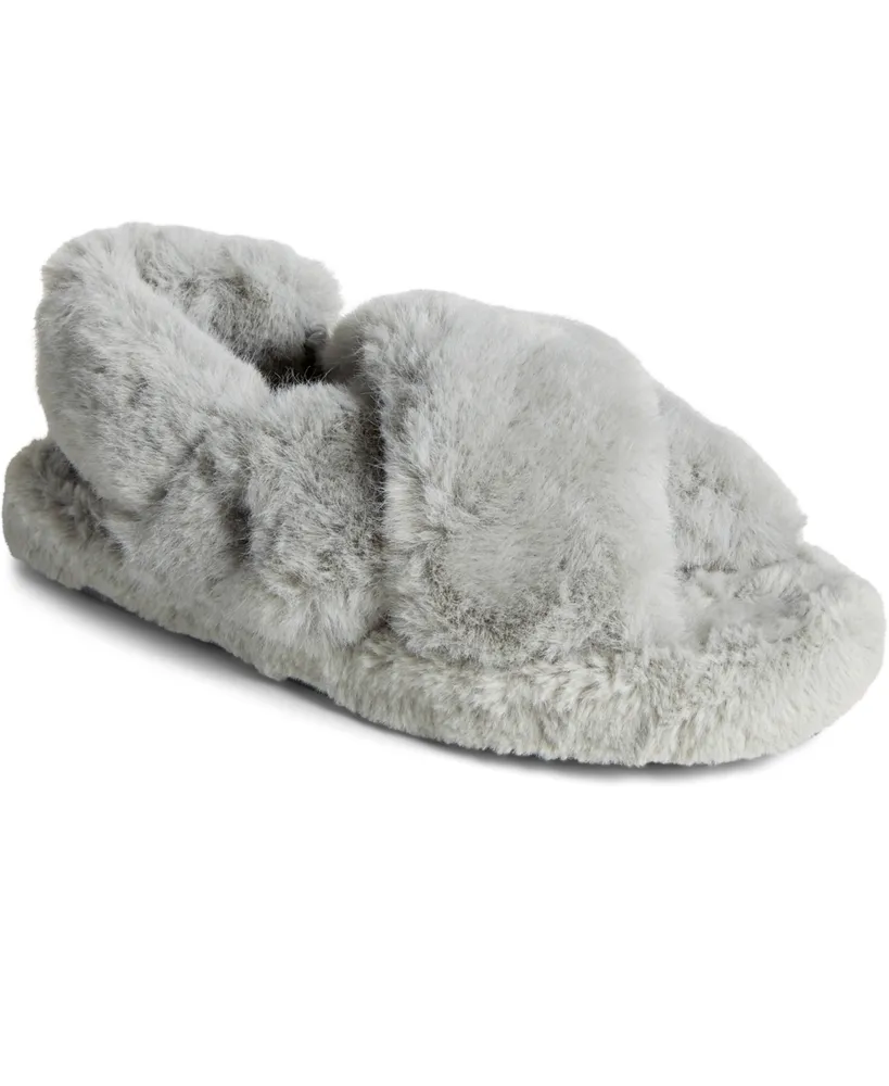 Aerie Fuzzy Double Strap Slippers