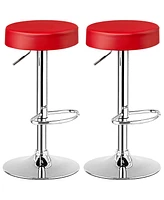 Costway Set of 2 Round Bar Stool Adjustable Swivel Pub Chair