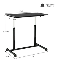 Costway Height Adjustable Computer Desk Sit to Stand Rolling Notebook Table