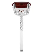 Macy's Women's Garnet (3-1/10 ct.t.w.) and Diamond (1/10 Ring Sterling Silver