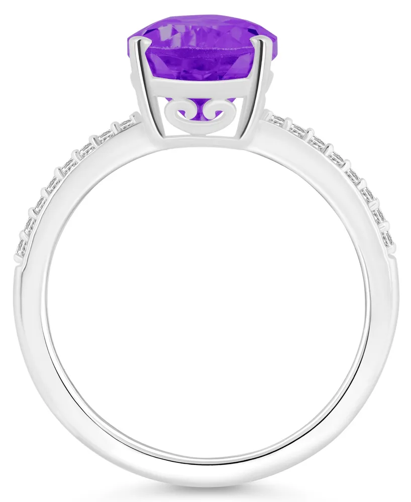 Macy's Women's Amethyst (2-3/4 ct.t.w.) and Diamond (1/10 Ring Sterling Silver