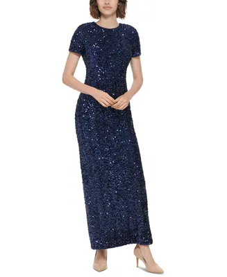 Calvin Klein Women's Sequined Back-Slit Evening Gown
