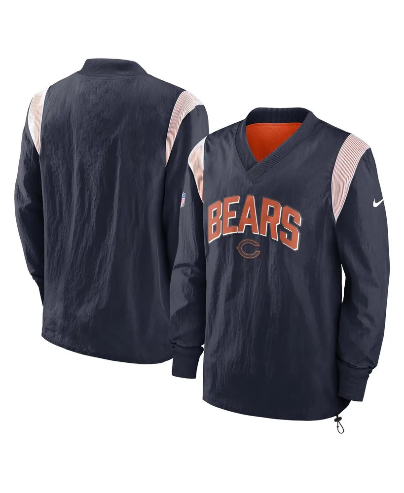 Men's Nike Navy Chicago Bears Sideline Athletic Stack V-Neck Pullover Windshirt Jacket