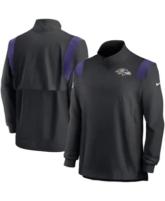 Men's Nike Black Baltimore Ravens Sideline Coach Chevron Lockup Quarter-Zip Long Sleeve Top