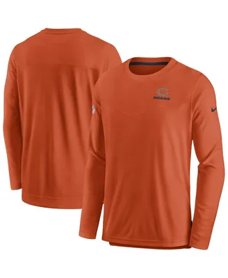 Men's Nike Orange Chicago Bears Sideline Lockup Performance Long Sleeve T-shirt