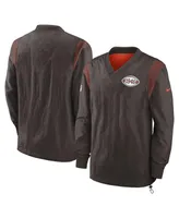 Men's Nike Brown Cleveland Browns Sideline Team Id Reversible Pullover Windshirt