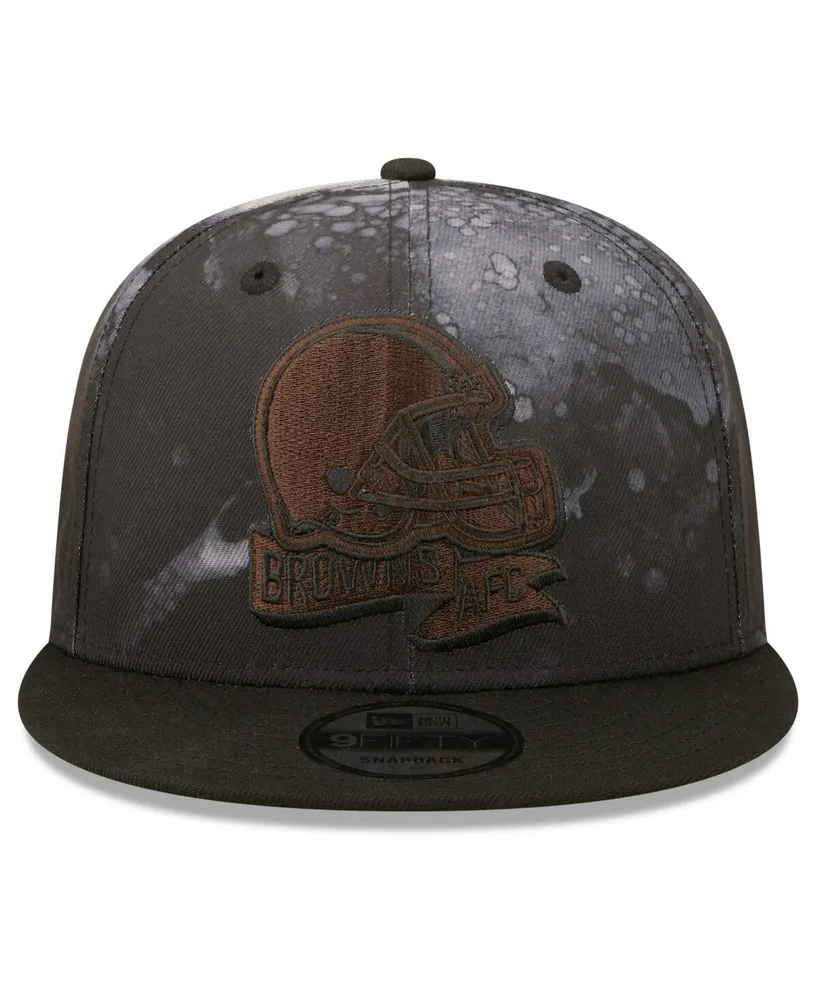 Men's New Era Black Cleveland Browns Ink Dye 2022 Sideline 9FIFTY Snapback Hat