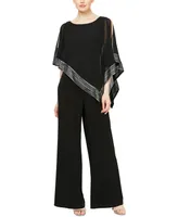 Sl Fashions Petite Asymmetrical-Overlay Jumpsuit