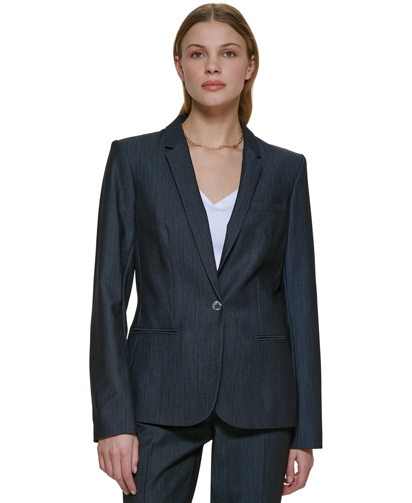 Calvin Klein One-Button Blazer, Regular and Petite Sizes