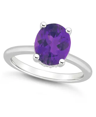 Macy's Women's Amethyst (2-1/2 ct.t.w.) and Diamond Accent Ring Sterling Silver