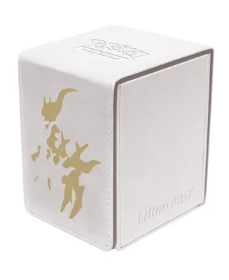 Pokemon Elite Series Arceus Alcove Flip Deck Box Ultra Pro White Leatherette Trading Card Box Stores 100 DoubleSleeved Cards