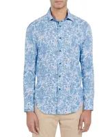 Society of Threads Men's Slim-Fit Non-Iron Performance Stretch Paisley-Print Button-Down Shirt