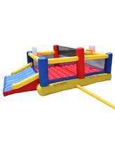 Banzai Sports Zone Bounce Arena Inflatable Bouncer Basketball and Volleyball Motor Air Blower, 17.4' x 10' x 6'