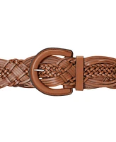 Lauren Ralph Braided O-Ring Buckle Leather Belt