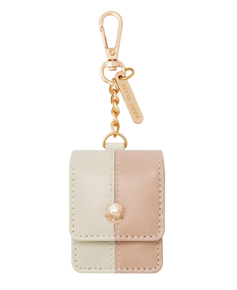 Anne Klein Women's Blush Pink and Beige Faux Leather Holder with Rose Gold-Tone Alloy