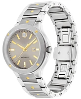 Movado Women's Se Automatic Swiss Automatic Silver-Tone Stainless Steel Yellow Pvd Bracelet Watch 33mm