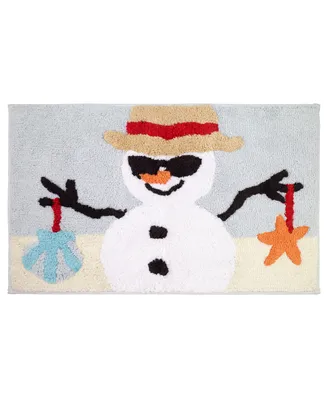 Avanti Beach Snowman Holiday Cotton Bath Rug, 20" x 32"
