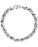 Esquire Men's Jewelry Rope Link Chain Bracelet (7.5mm