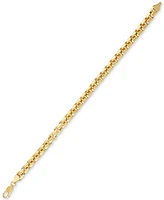 Esquire Men's Jewelry Rounded Box Link Chain Bracelet in 14k Gold-Plated Sterling Silver, Created for Macy's