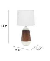 Simple Designs Ceramic Oblong Table Lamp