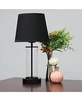 Simple Designs Encased Metal and Clear Glass Table Lamp