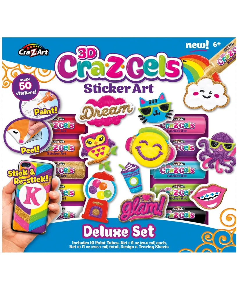 Cra-z-Art Cra-z-Gels 3D Sticker Art Deluxe Set, 11 Piece