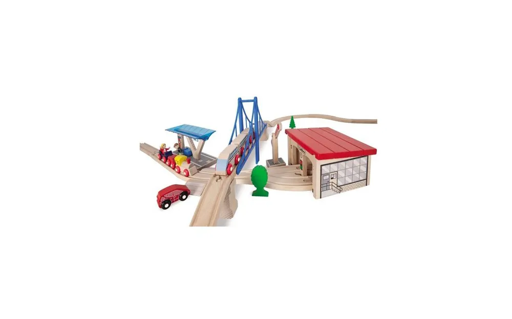 Simba Toys Eichhorn Large Wooden Train Play Set, 58 Piece