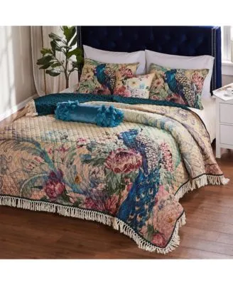 Greenland Home Fashions Eden Peacock Quilt Sets
