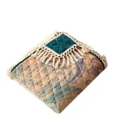 Greenland Home Fashions Eden Peacock Fringed 50" x 60" Throw Blanket