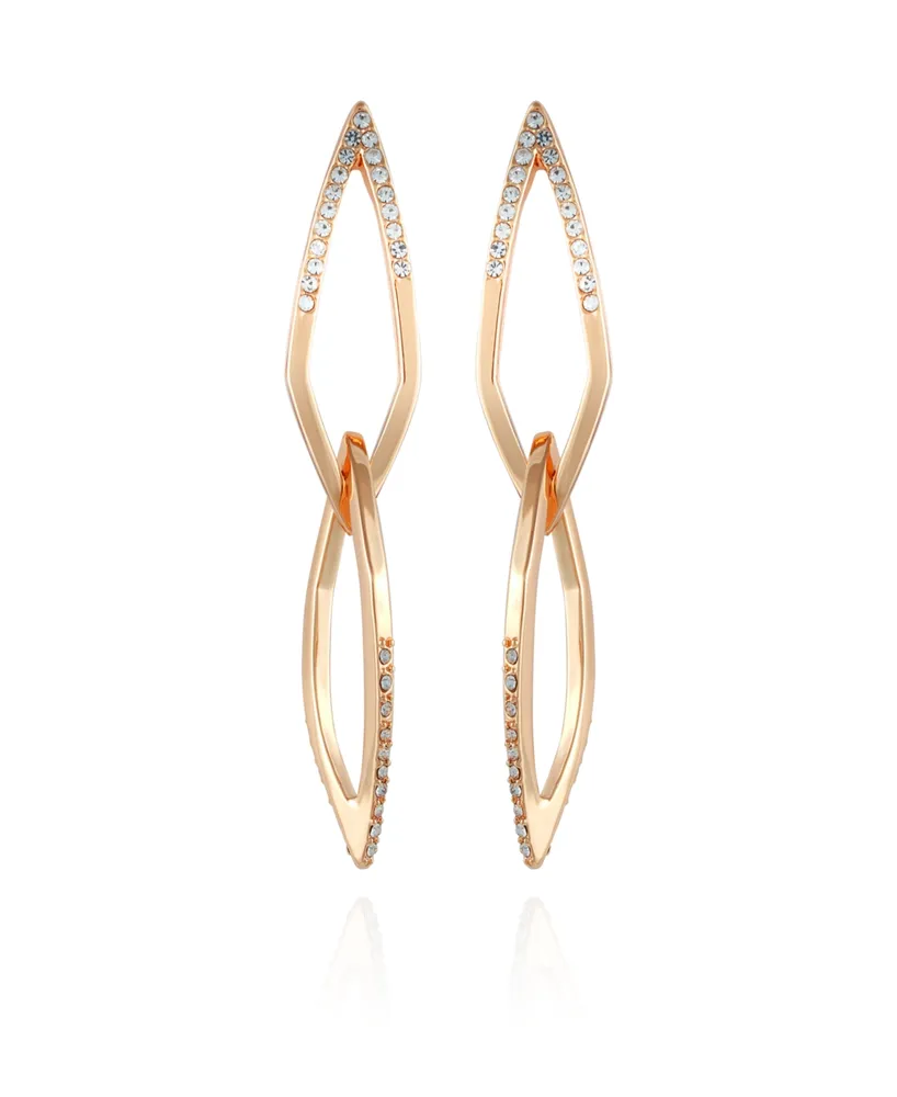 Vince Camuto 14K Gold-Plated and Crystal Diamond Link Drop Earring - 14K Gold