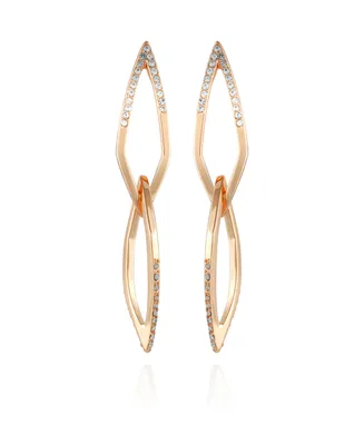 Vince Camuto 14K Gold-Plated and Crystal Diamond Link Drop Earring - 14K Gold