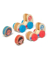 Melissa and Doug Go Tots Wooden Race Cars 4 Piece Set