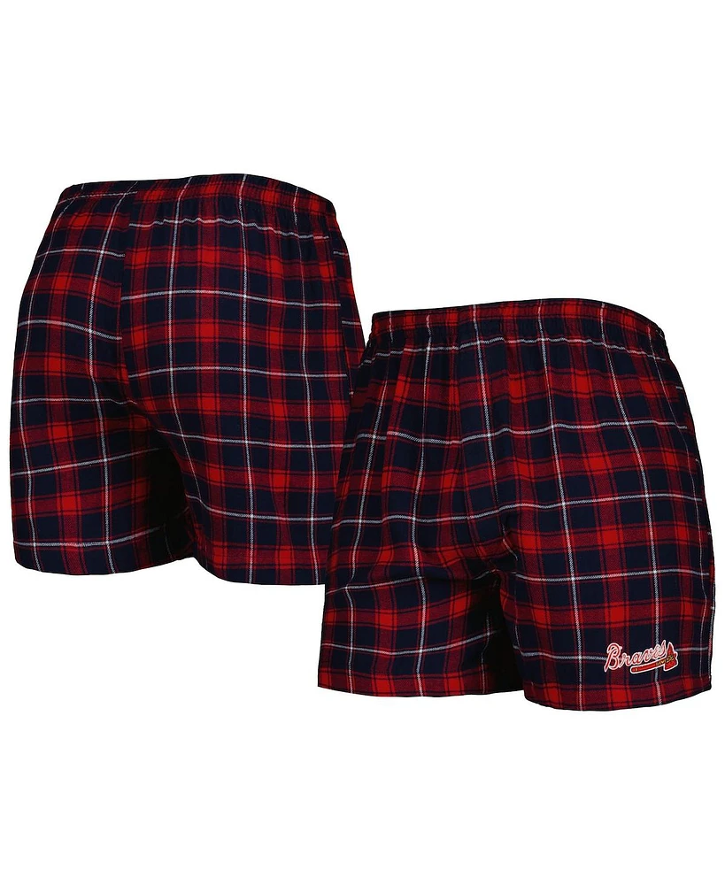 Men's Concepts Sport Navy, Red Atlanta Braves Ledger Flannel Boxers