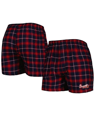 Men's Concepts Sport Navy, Red Atlanta Braves Ledger Flannel Boxers