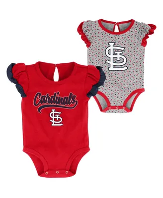 Newborn and Infant Boys and Girls Red, Heathered Gray St. Louis Cardinals Scream and Shout Two-Pack Bodysuit Set