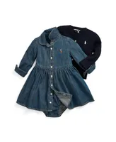 Polo Ralph Lauren Baby Girls Denim Cotton Shirtdress