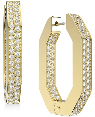 Swarovski Dextera Crystal Pave Octagonal Small Hoop Earrings, .62"