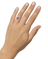 Amethyst (1-3/8 ct. t.w.) & White Topaz Accent Ring in 14k Rose Gold-Plated Sterling Silver