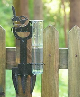 La Crosse Technology 704-98937-Int Bird and Shovel Metal Garden Rain Gauge with 5" Glass Tube