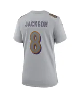 Women's Nike Lamar Jackson Gray Baltimore Ravens Atmosphere Fashion Game Jersey