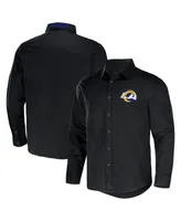 Men's Nfl x Darius Rucker Collection by Fanatics Black Los Angeles Rams Convertible Twill Long Sleeve Button-Up Shirt