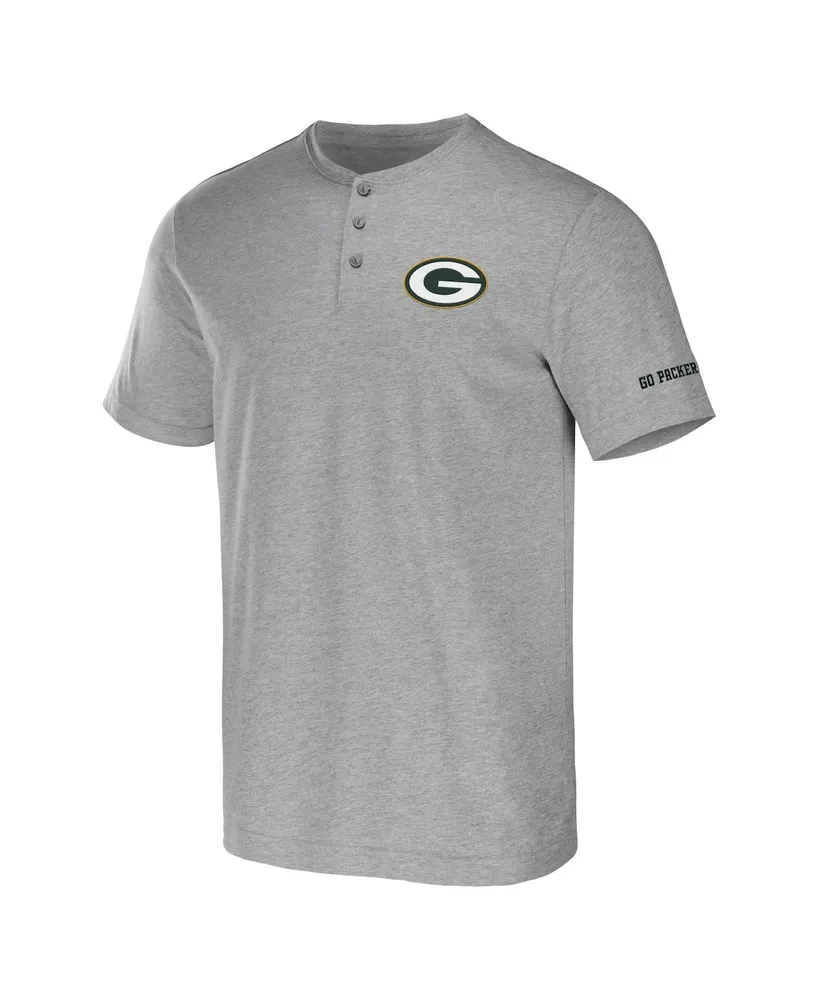 Men's Nfl x Darius Rucker Collection by Fanatics Heather Gray Green Bay Packers Henley T-shirt