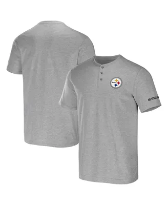Men's Nfl x Darius Rucker Collection by Fanatics Heather Gray Pittsburgh Steelers Henley T-shirt