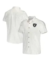 Men's Nfl x Darius Rucker Collection by Fanatics White Las Vegas Raiders Woven Button-Up T-shirt