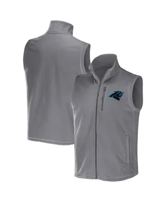 Men's Nfl x Darius Rucker Collection by Fanatics Gray Carolina Panthers Polar Fleece Full-Zip Vest