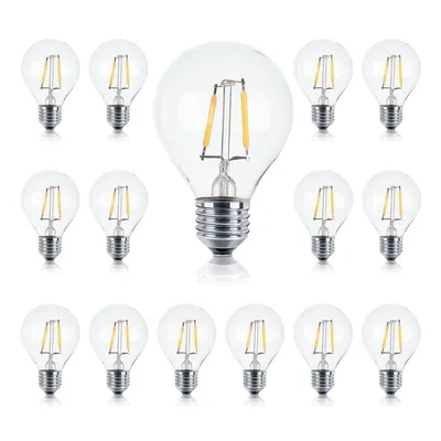 15 Pack Bulbs - G40 Bulb, 1 Watt, 2700K Soft White Hue