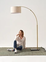 Brightech Logan 76" Led Contemporary Arc Floor Lamp with Marble Base